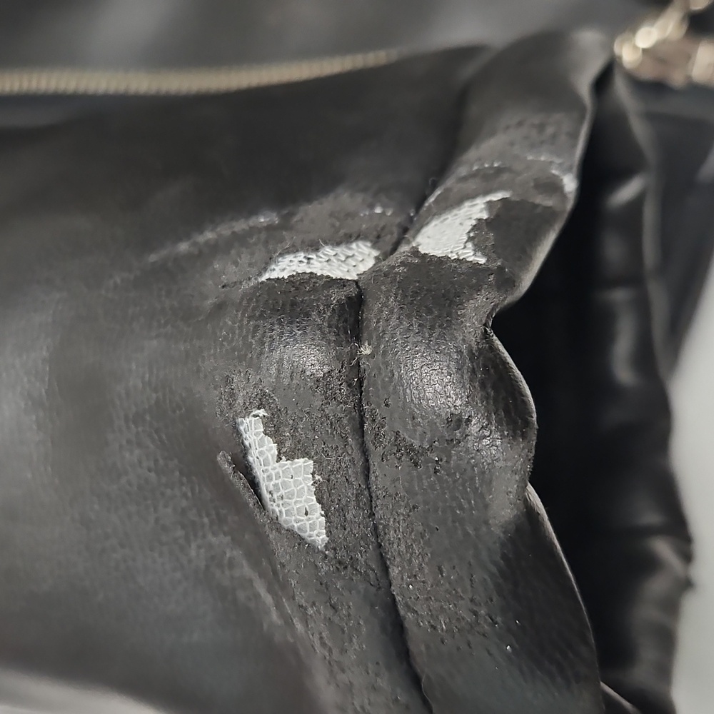 Harley Davidson Kids Black Faux Leather Jacket, Quilted Inside. Size 4 - Picture 9 of 16